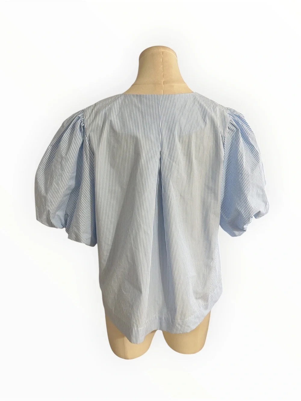 KATE SPADE X Target Striped Puff Sleeve Bow Blouse Top Shirt Blue S Nautical